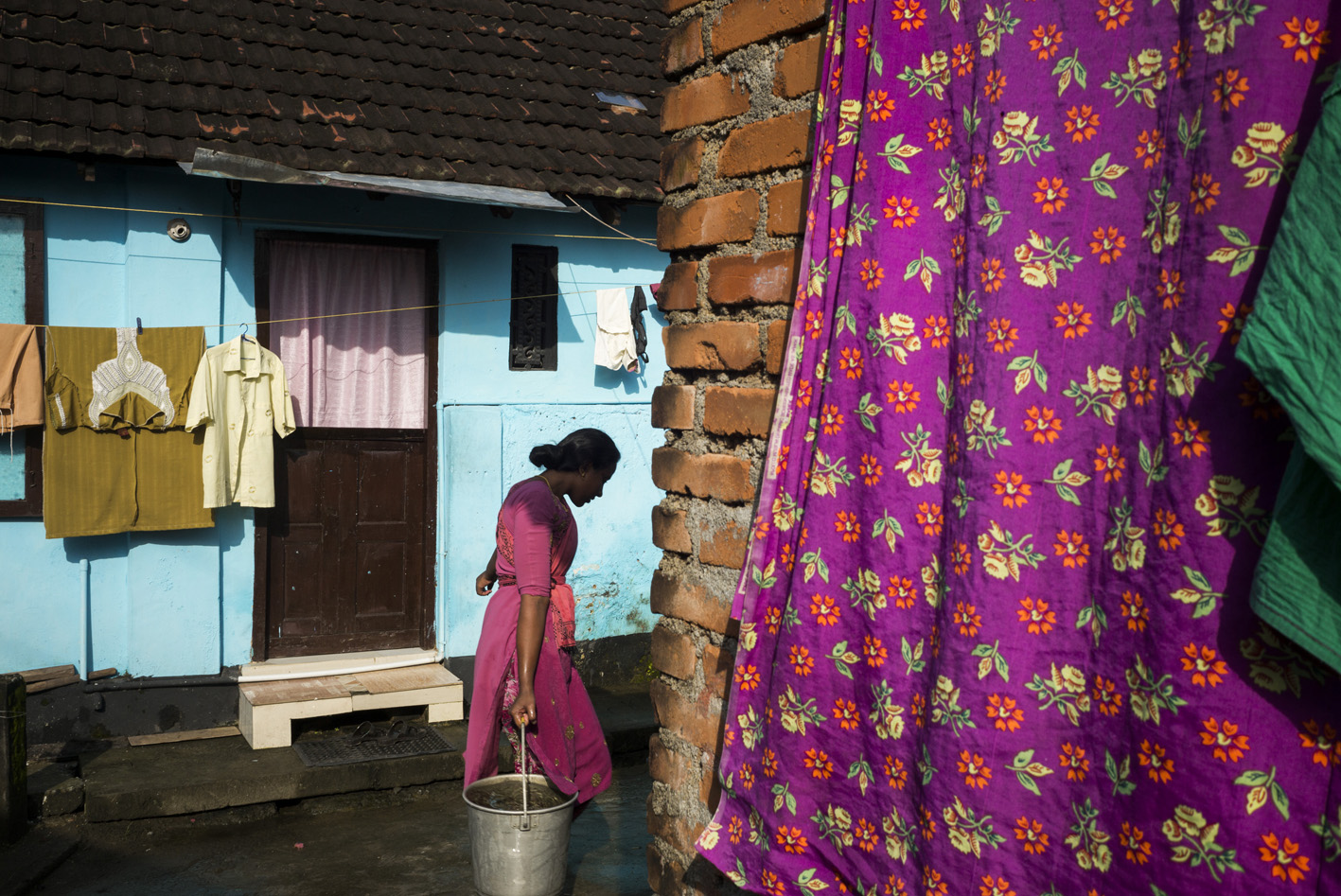 Fort Kochi. Aorund town in morning.  chinese fishing nets.  Mulsim quarter